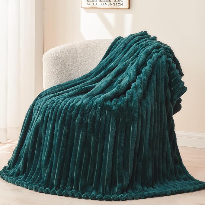 NEWCOSPLAY Super Soft Throw Blanket Dark Teal Premium Silky Flannel Fleece 3D by NEWCOSPLAY