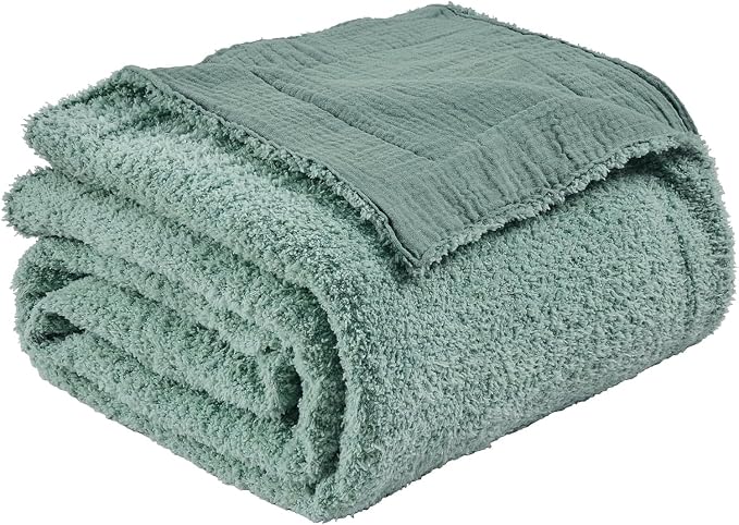 EMME Muslin and Fleece Throw Blanket Reversible - Image 3