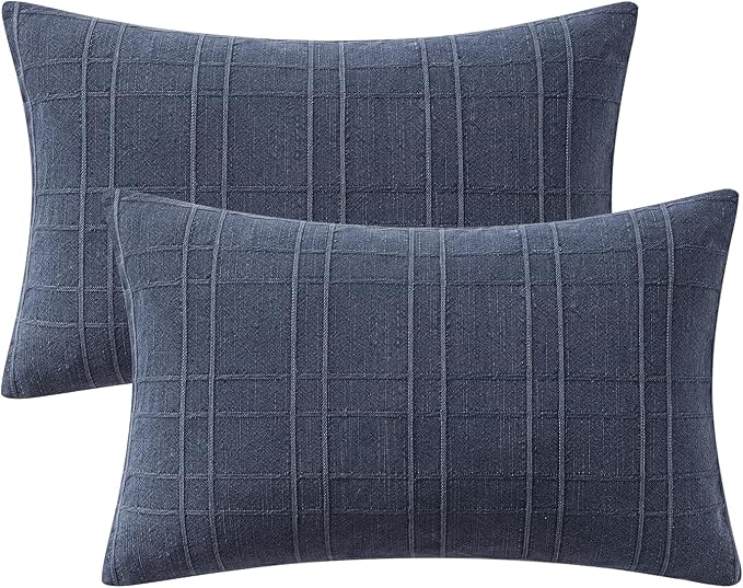 MIULEE Decorative Linen Check Lumar Throw Pillow Covers Neutral Farmhouse - Image 7