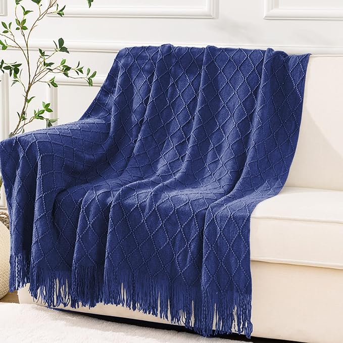 inhand Navy Blue Throw Blanket for Couch and Bed, Soft Living Room Home Decor - Image 2