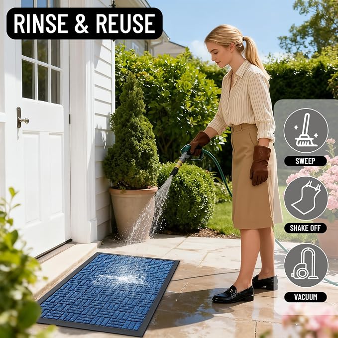 OLANLY Front Door Mat Outside Entrance 47x17, Heavy Duty Sturdy Natural Rubber - Image 7