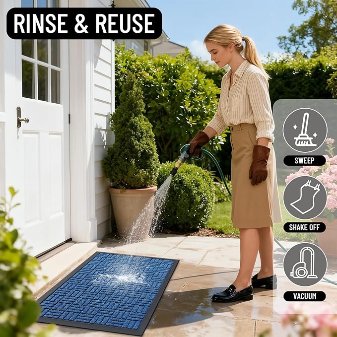 OLANLY Front Door Mat Outside Entrance 71x47, Heavy Duty Sturdy Natural Rubber - Image 7