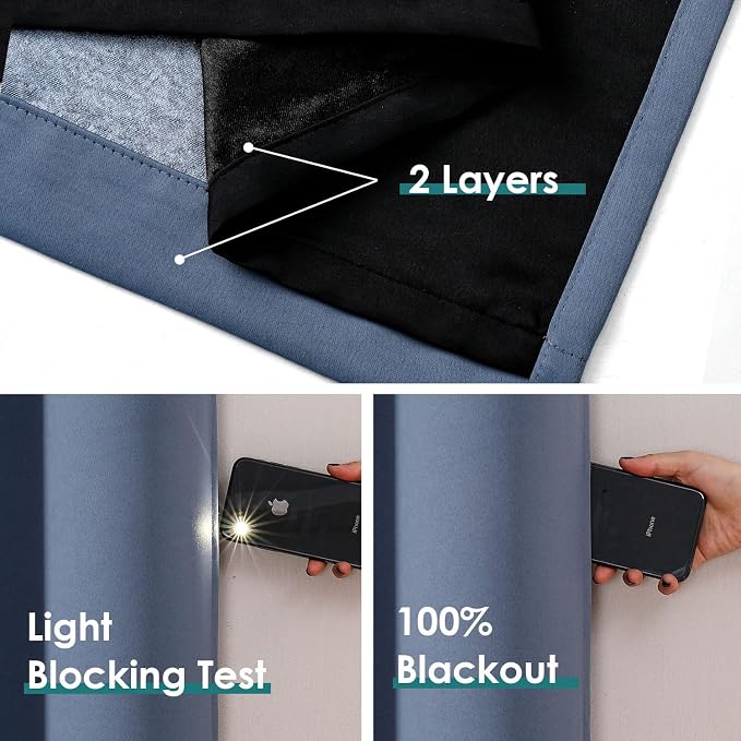 ChrisDowa 100% Blackout Curtains 120 inch Long - Image 4