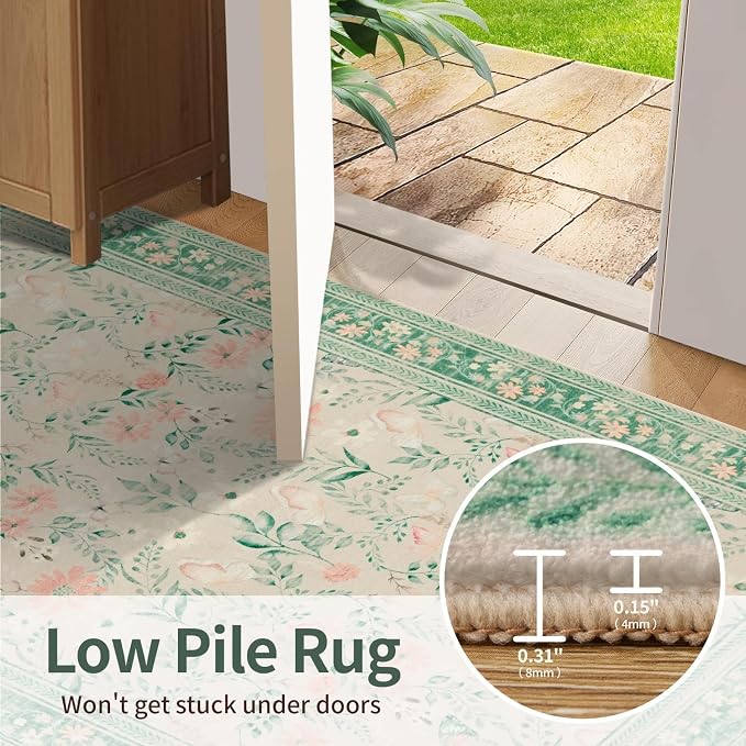 Rugxara Entryway Rug, 3x5 Washable Area Rug, Non Slip Low Pile Small Carpet - Image 7