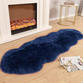 Carvapet 2x6 Luxury Faux Sheepskin Rug – Soft Navy Blue Faux Fur Couch Seat by Carvapet