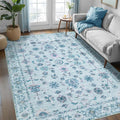 Tangsoo 3x5 Floral Area Rug Washable Non-Slip Low Pile Vintage Boho Distressed by Tangsoo