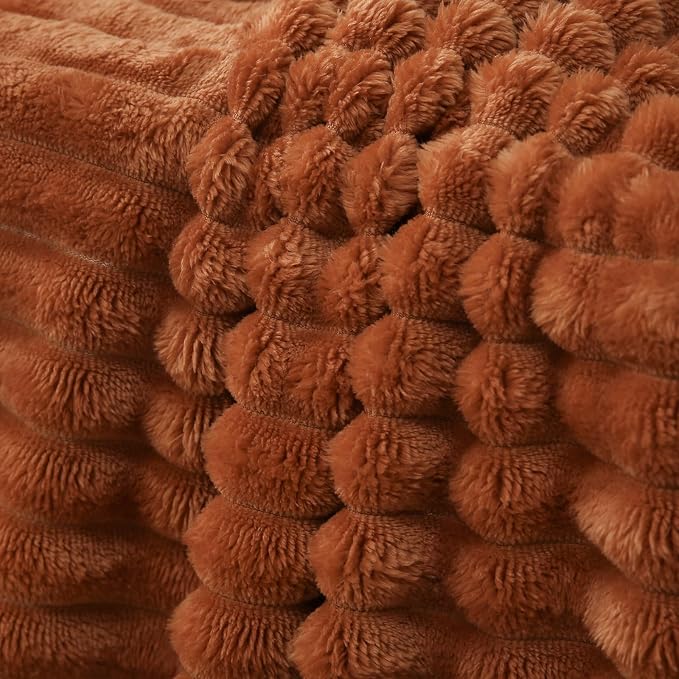 Burnt Orange Fleece Throw Blanket 50”×70” - Image 6