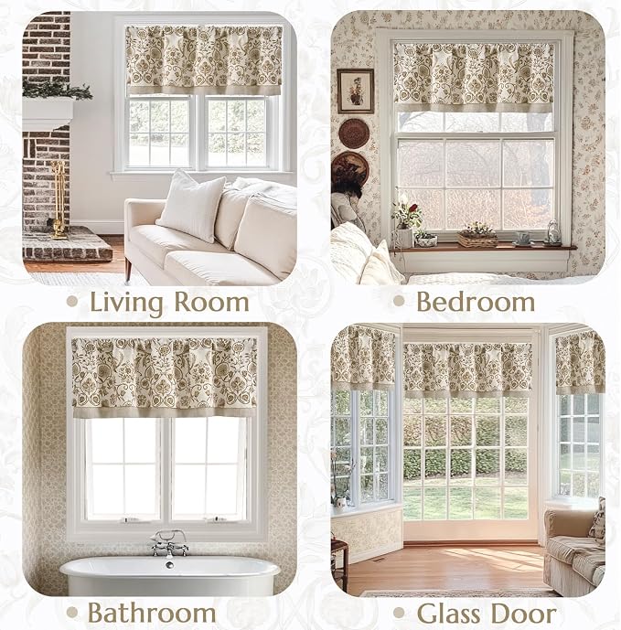 jinchan Linen Valance Kitchen Curtain - Image 7