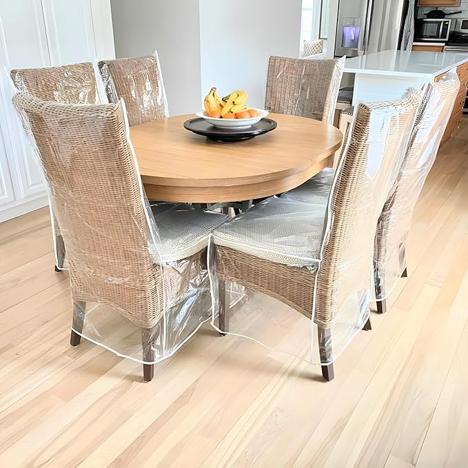 Evelots Dining Room/Kitchen Chair Cover/Protector-6 Pack- Heavy Duty Clear PVC - Image 8