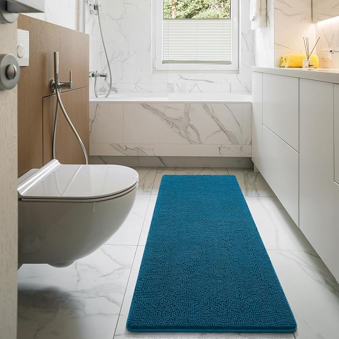 LOCHAS Luxury Bathroom Rug Shaggy Bath Mat 24 x 60 Inch, Washable Non Slip Bath - Image 7