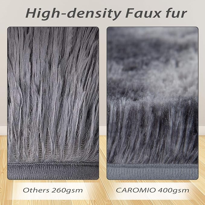 CAROMIO Extra Large 8' x 10' Fluffy Area Rug - Image 3