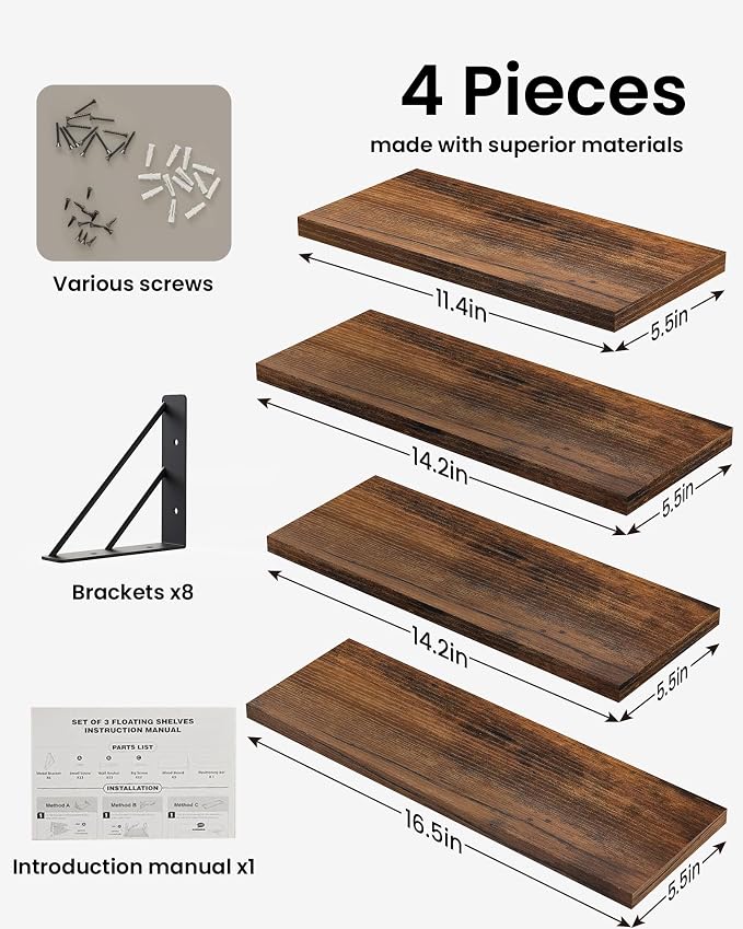BAYKA Wall Shelves for Bedroom Decor, Floating Wall Shelves for Living Room - Image 8