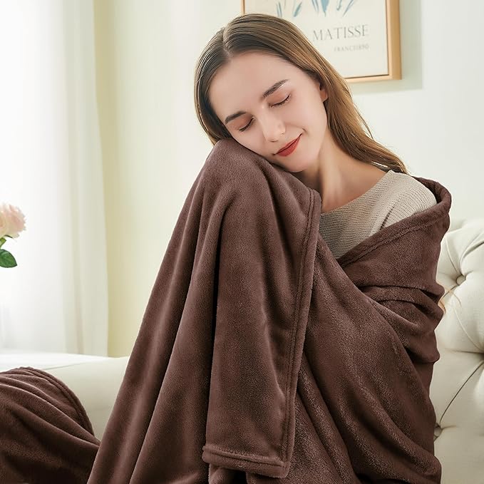 BEDELITE Fleece Blanket Twin Size Brown Throw Blankets - Image 2
