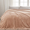NEWCOSPLAY Super Soft King Blanket Taupe Premium Silky Flannel Fleece 3D Ribbed by NEWCOSPLAY