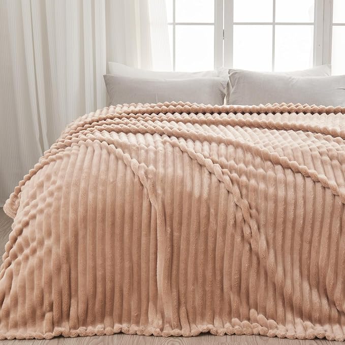 NEWCOSPLAY Super Soft Throw Blanket Taupe Premium Silky Flannel Fleece 3D - Image 9