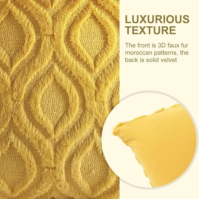 decorUhome Summer Throw Pillow Covers 24x24 Inch Set of 2, Soft Plush Faux Wool - Image 6