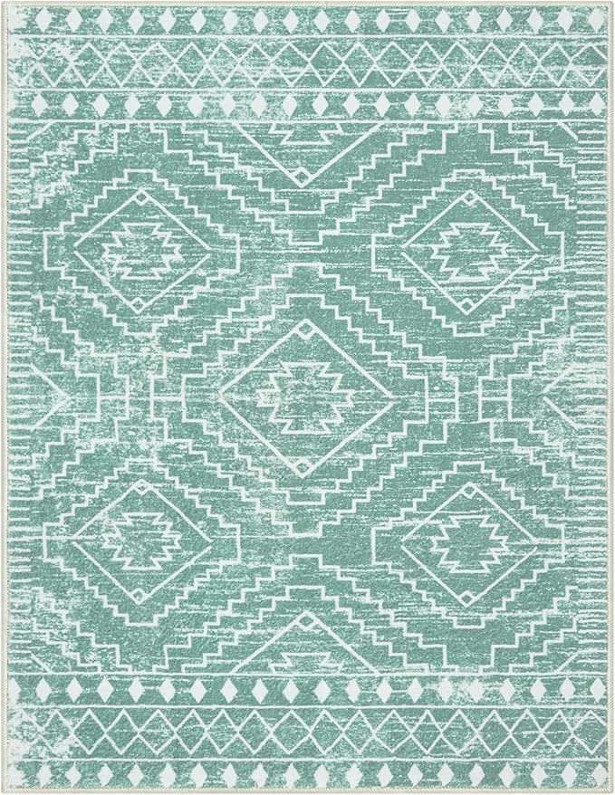 Wonnitar Moroccan Sage Green Area Rugs 5x7, Washable Rugs Non-Slip Soft Large - Image 8