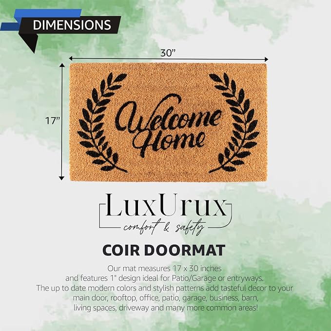 LuxUrux Welcome Mats Outdoor Coco Coir Doormat, - Image 2