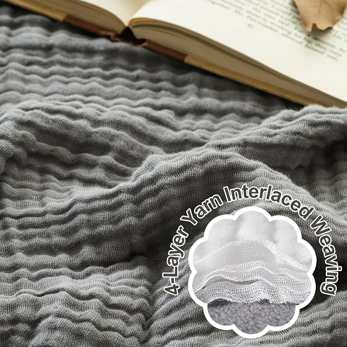EMME Cotton Blanket Muslin Throw Blanket - Image 6