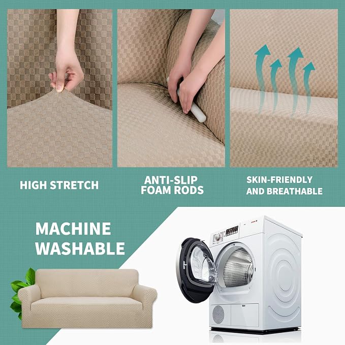 YEMYHOM Couch Cover Latest Jacquard Design High Stretch Sofa Covers - Image 4