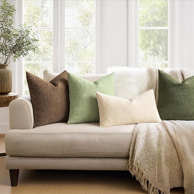 MIULEE Sage Green Couch Pillow Covers 16x16 Inch - Image 3