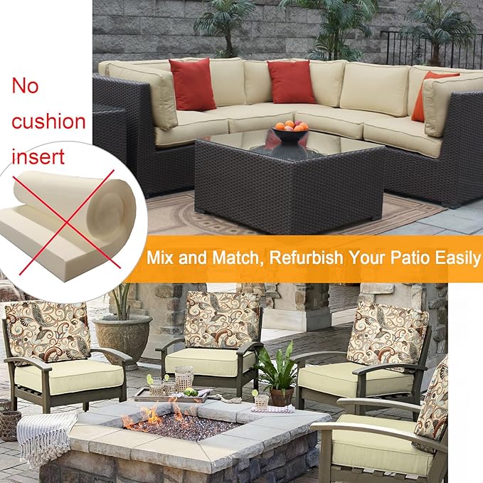 NettyPro Outdoor Bench Swing Loveseat Cushion Covers, Patio Furniture Cushion - Image 6