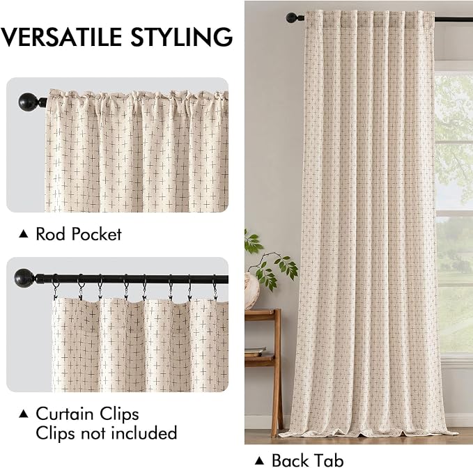 MIULEE Decorative Back Tab Linen Curtains - Image 3