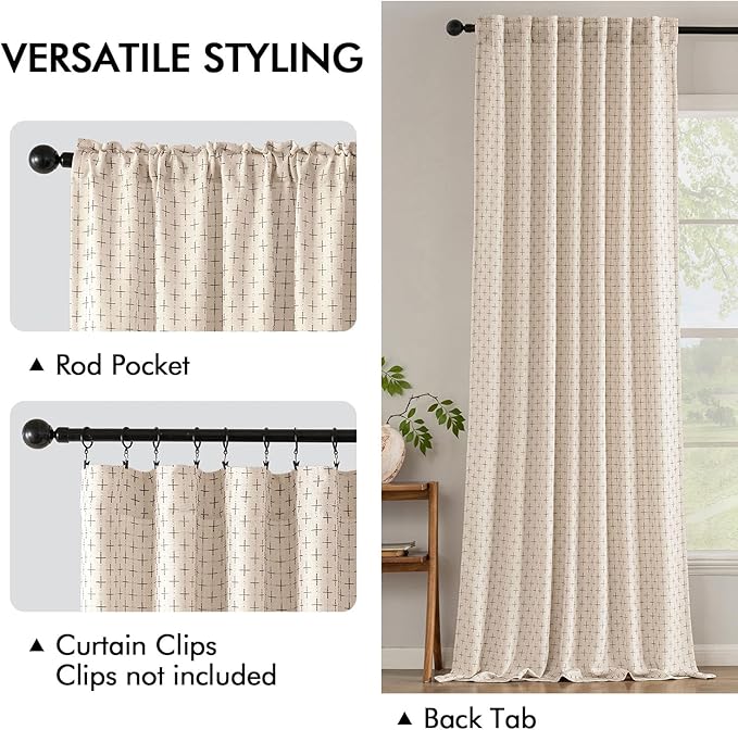 MIULEE Decorative Back Tab Linen Curtains - Image 3