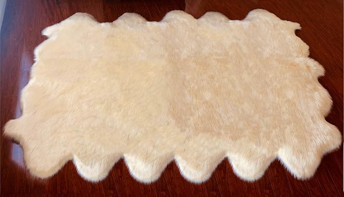 Free Shape Luxury Soft Fluffy Shag Area Rug Duo Decto 12 Pelts 6'x12', 180x360cm by LAMBZYRUGS
