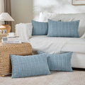 Fancy Homi 4 Packs Boho Light Blue Decorative Throw Pillow Covers 12x20 Inch by Fancy+Homi