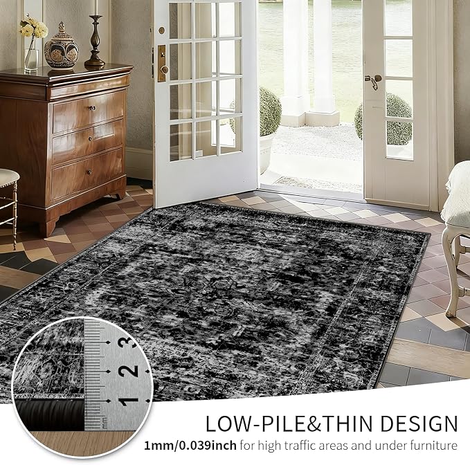 Area Rugs 6x9, Washable Rugs for Living Room, Vintage Boho Indoor Soft Carpet - Image 7