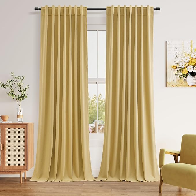 Guken 100% Blackout Curtains 102 Inch Length 2 Panels Set by Guken