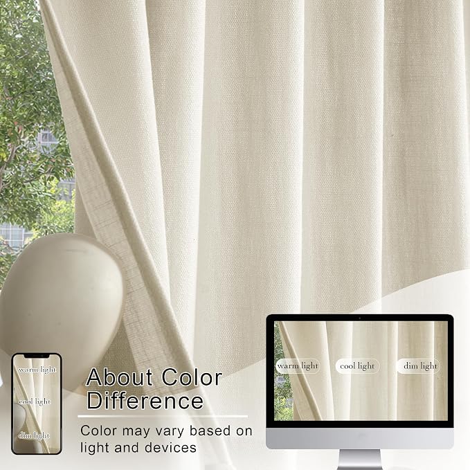 RYB HOME Cafe Curtains 24 inches Length, 2 Panels Kitchen Curtains and Valances - Image 4