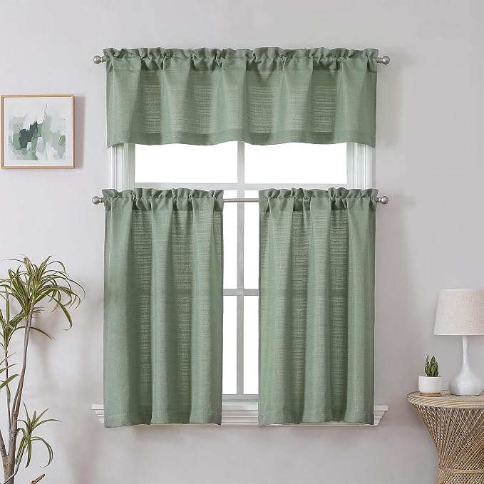 Chyhomenyc 2 Panels Short Kitchen Tiers Half Window Semi Sheer Curtains 36 Inch - Image 2