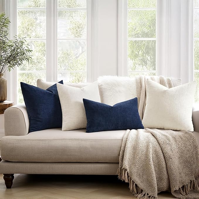 MIULEE Navy Couch Pillow Covers 20x20 Inch - Image 3