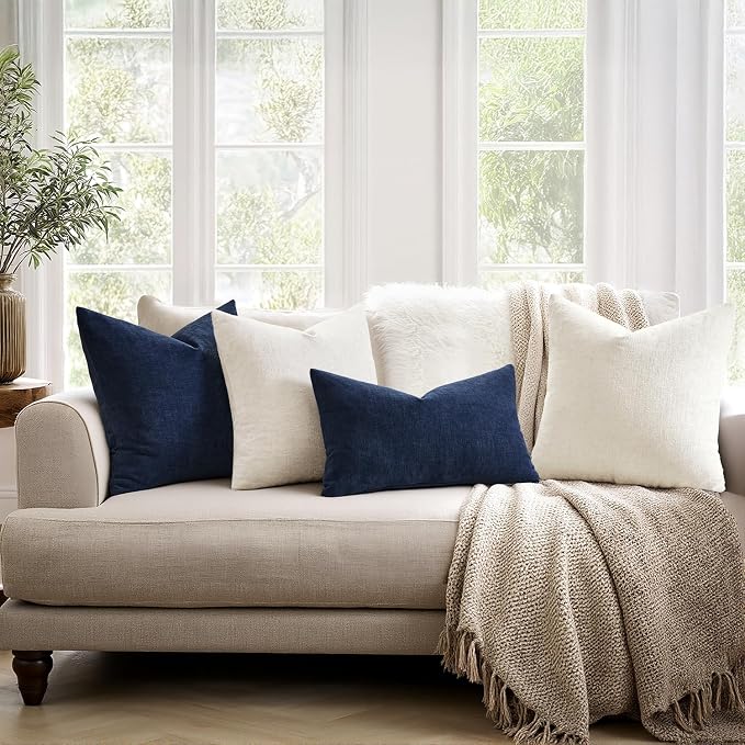 MIULEE Navy Couch Pillow Covers 18x18 Inch - Image 3