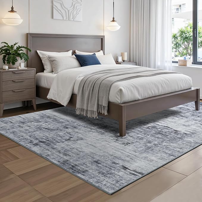 Toneed Abstract Area Rug 6x9 Modern Washable Rug Soft Non Slip Rug Low Pile - Image 4