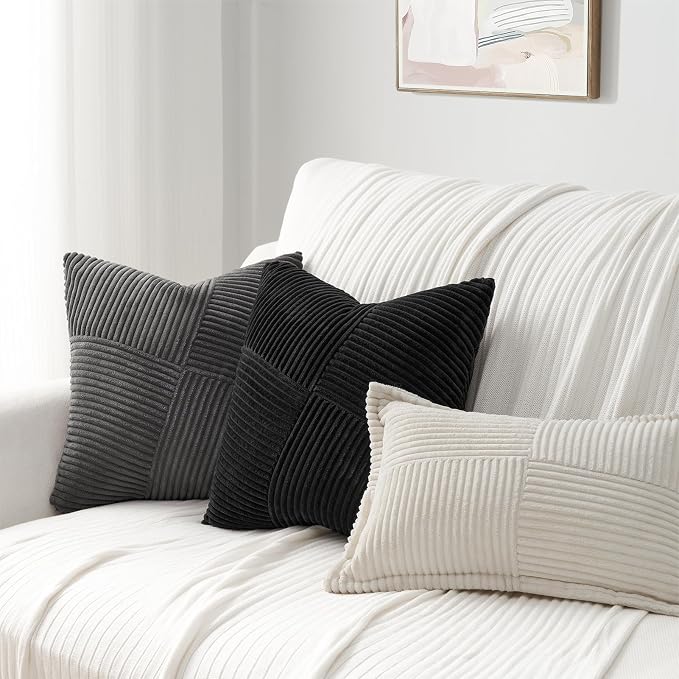 Topfinel Set of 2 Black Decorative Yellow Throw Pillow Covers 20x20 Inch - Image 6