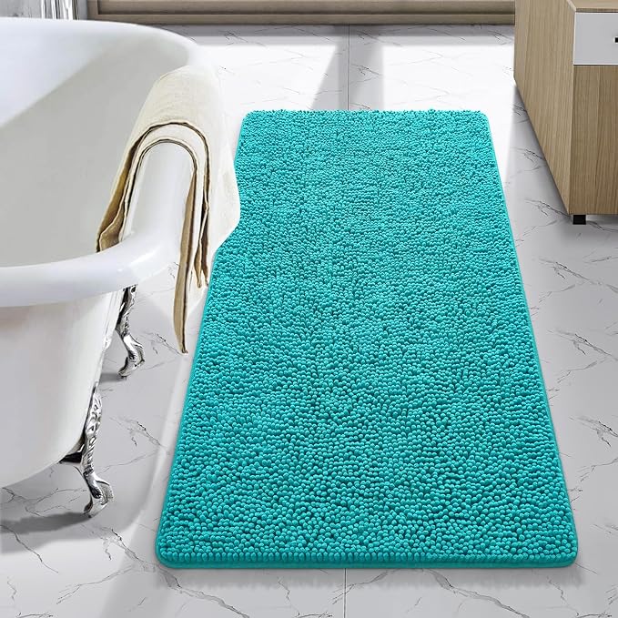 LOCHAS Luxury Bathroom Rug Shaggy Bath Mat 24 x 44 Inch, Washable Non Slip Bath by LOCHAS