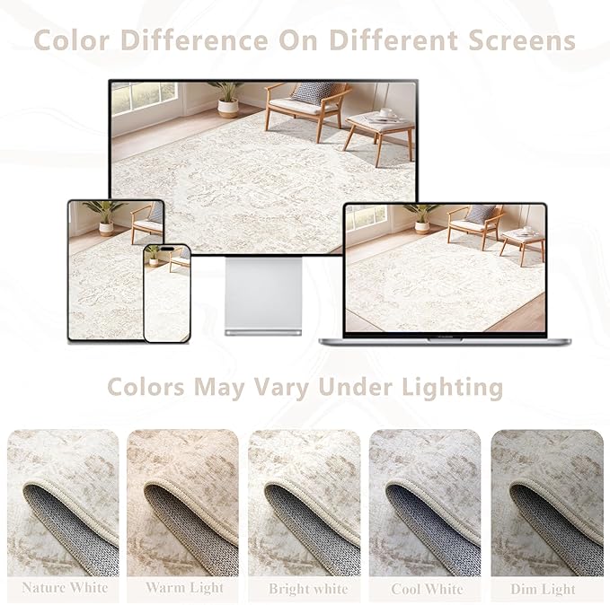 10x14 Area Rugs for Living Room: Washable Rug Vintage Large Rugs Soft Non Slip - Image 7