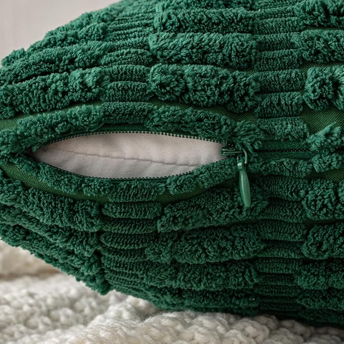 MIULEE Pack of 2 Dark Green Corduroy Decorative Pillow Covers 20x20 Inch Soft - Image 5