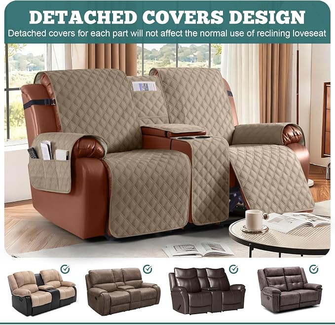 Ruaozz Waterproof Loveseat Recliner Cover - Image 3