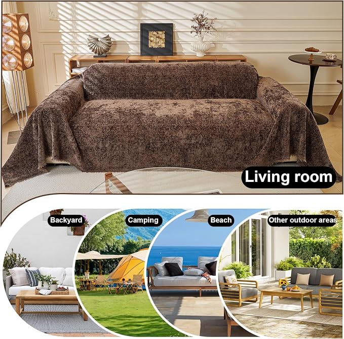 ROOMLIFE Brown Sofa Cover, Vintage Boho Couch Cover - Image 5