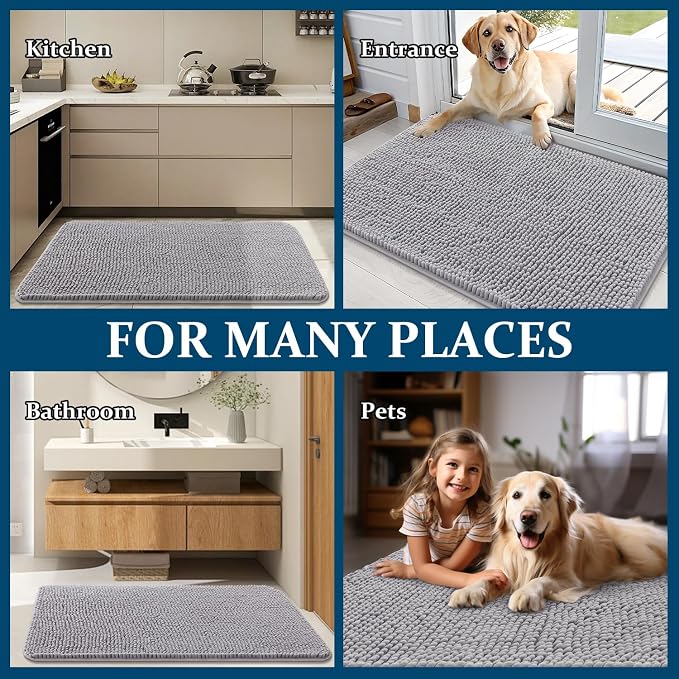 OLANLY Dog Door Mat for Muddy Paws 59x35, Absorbs Moisture and Dirt, Absorbent - Image 8