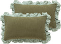 patdrea Shabby Chic Green Decorative Throw Pillow Covers 12x20 Set of 2 by patdrea