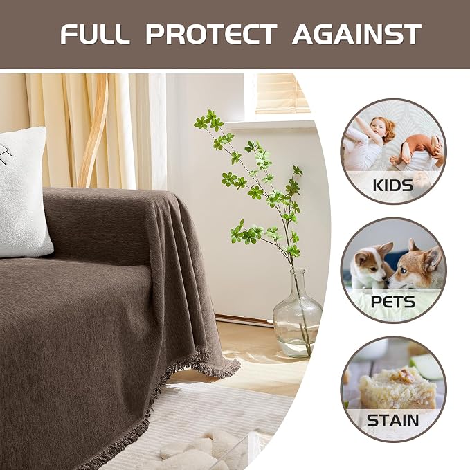 MEETSKY Couch Cover for Dogs, Washable Sofa Cover for 3 Cushion Couch Sofa - Image 6