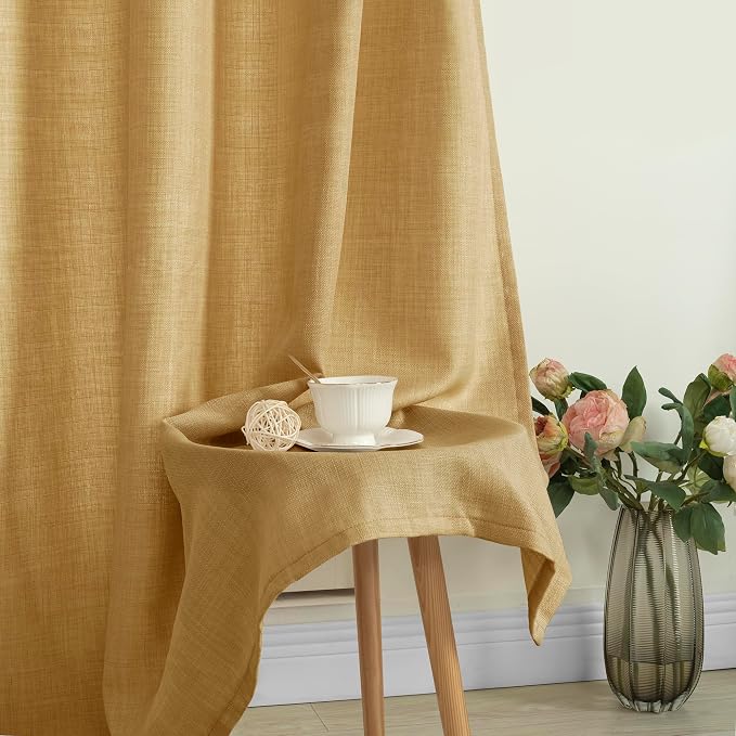 LAMIT 72 inch Linen Curtains for Bedroom, Grommet Thick Linen Textured Privacy - Image 7