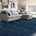Shag Rug 9x12 for Living Room: Large Area Rug 9 X 12 Navy Blue for Living Room by CAIYUECS