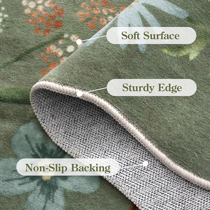 Lahome Floral Hallway Runner Rug Non Slip, Distressed Carpet - Image 7