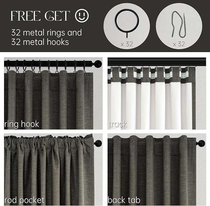 94 Inch Long Gray Blackout Curtains - Image 5